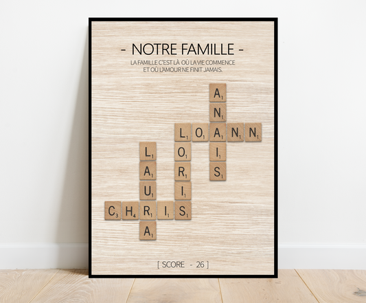 Affiche Scrabble FAMILLE