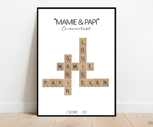 Affiche Scrabble MAMIE PAPI