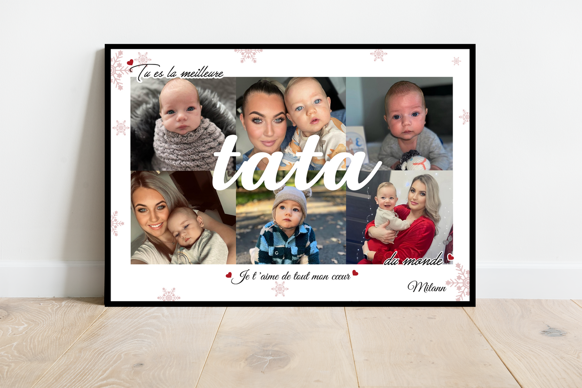 Affiche personnalisée - TATA / TATIE  Noël• Cadre personnalisé