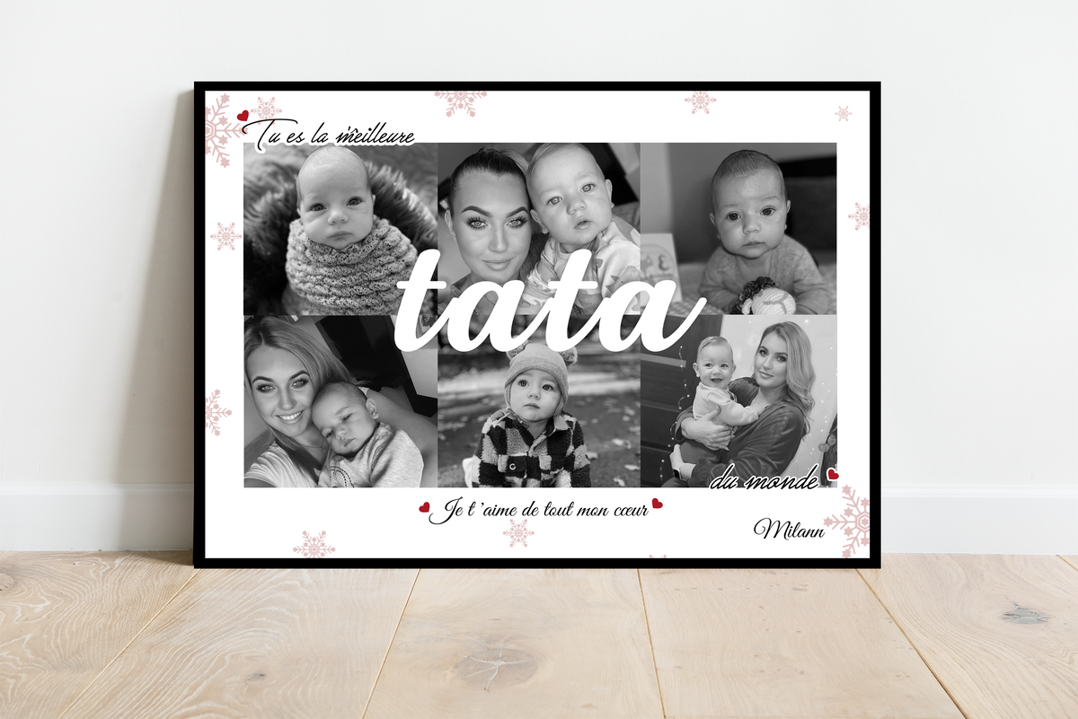 Affiche personnalisée - TATA / TATIE  Noël• Cadre personnalisé