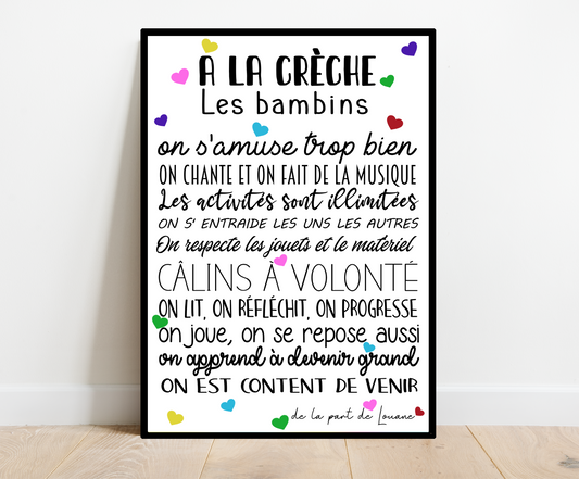 Affiche personnalisée Crèche