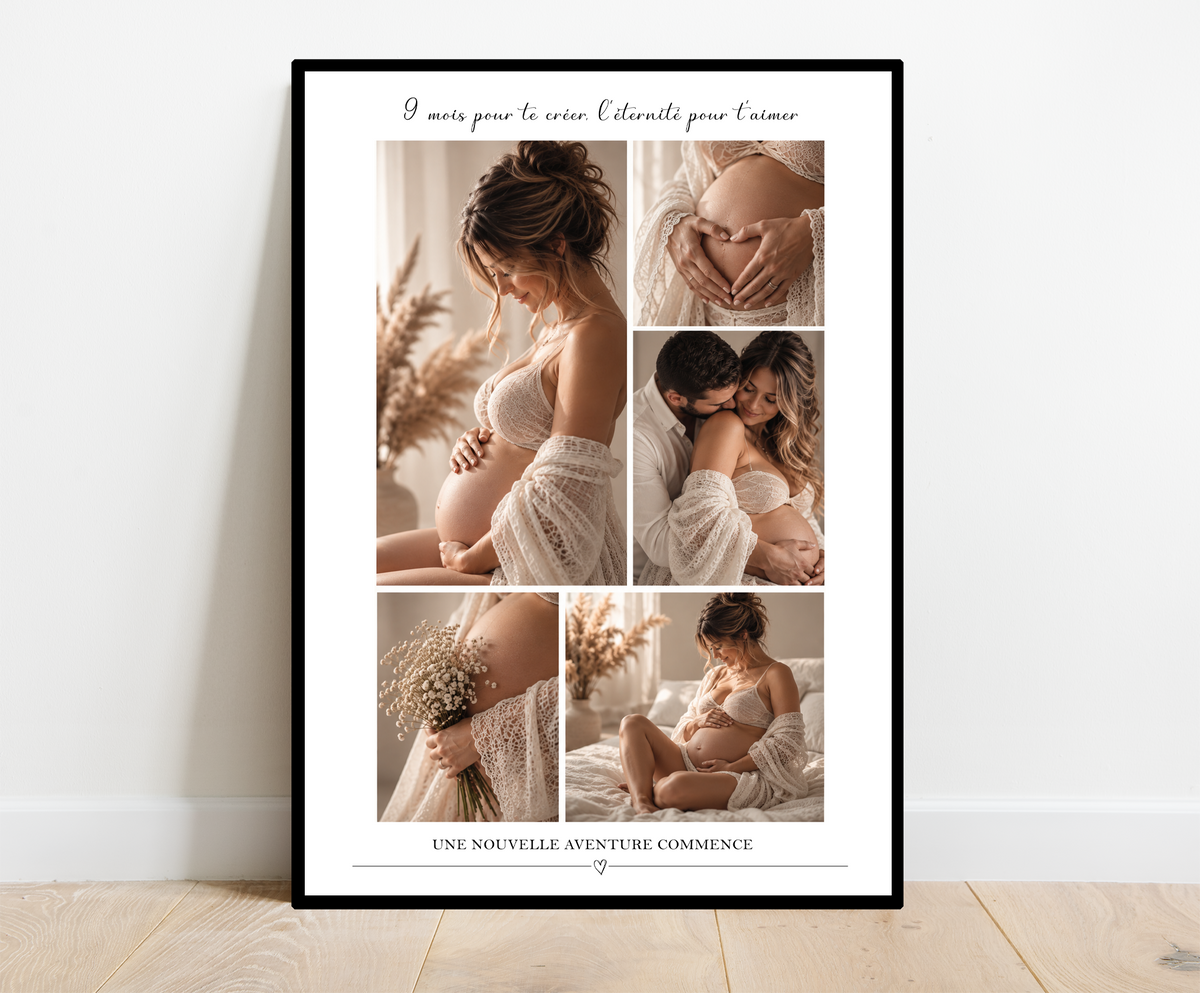 Affiche / Cadre personnalisé  • SOUVENIR DE GROSSESSE •