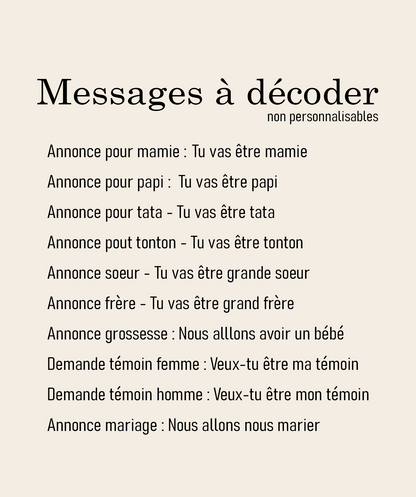 Carte annonce message codé