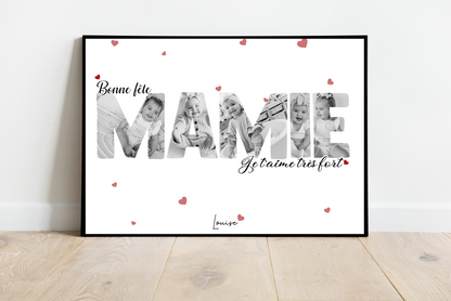 Affiche personnalisée -  MAMIE • Cadre personnalisé