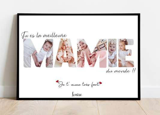 Affiche personnalisée Mamie