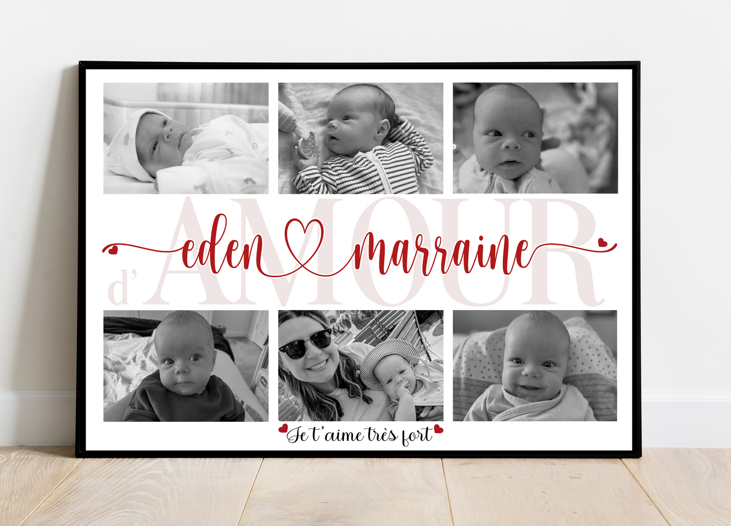 MARRAINE d’amour - Affiche personnalisée
