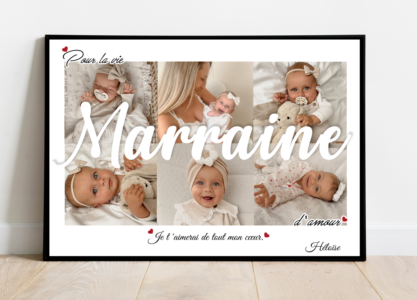 Affiche personnalisée -  MARRAINE • Cadre personnalisé