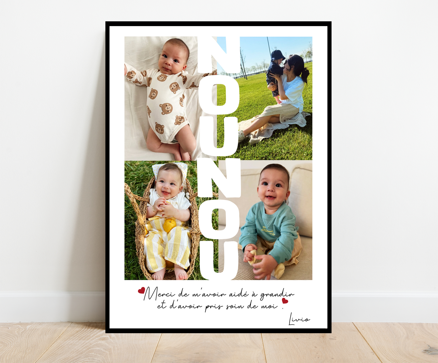 Affiche personnalisée - NOUNOU • Cadre personnalisé