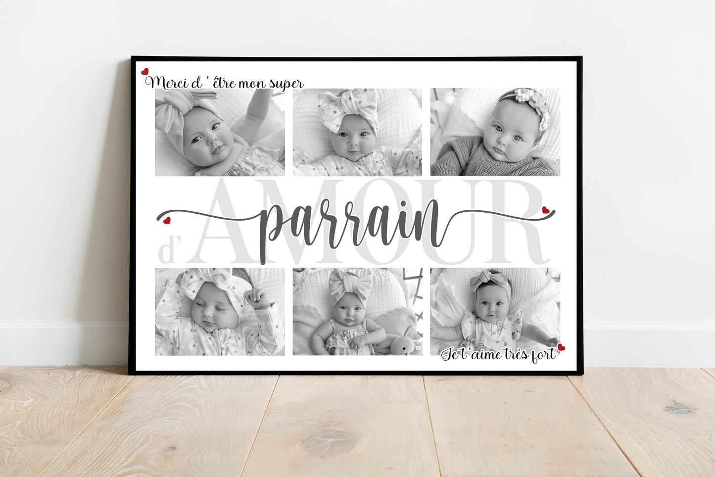 Affiche personnalisée -  PARRAIN • Cadre personnalisé