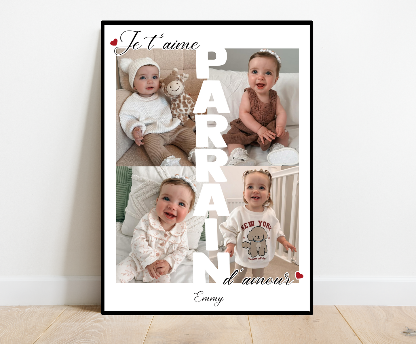Affiche personnalisée -  PARRAIN • Cadre personnalisé