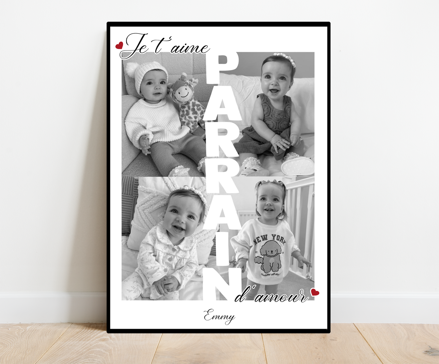Affiche personnalisée -  PARRAIN • Cadre personnalisé