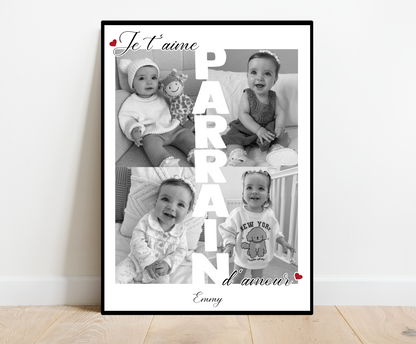 Affiche personnalisée -  PARRAIN • Cadre personnalisé