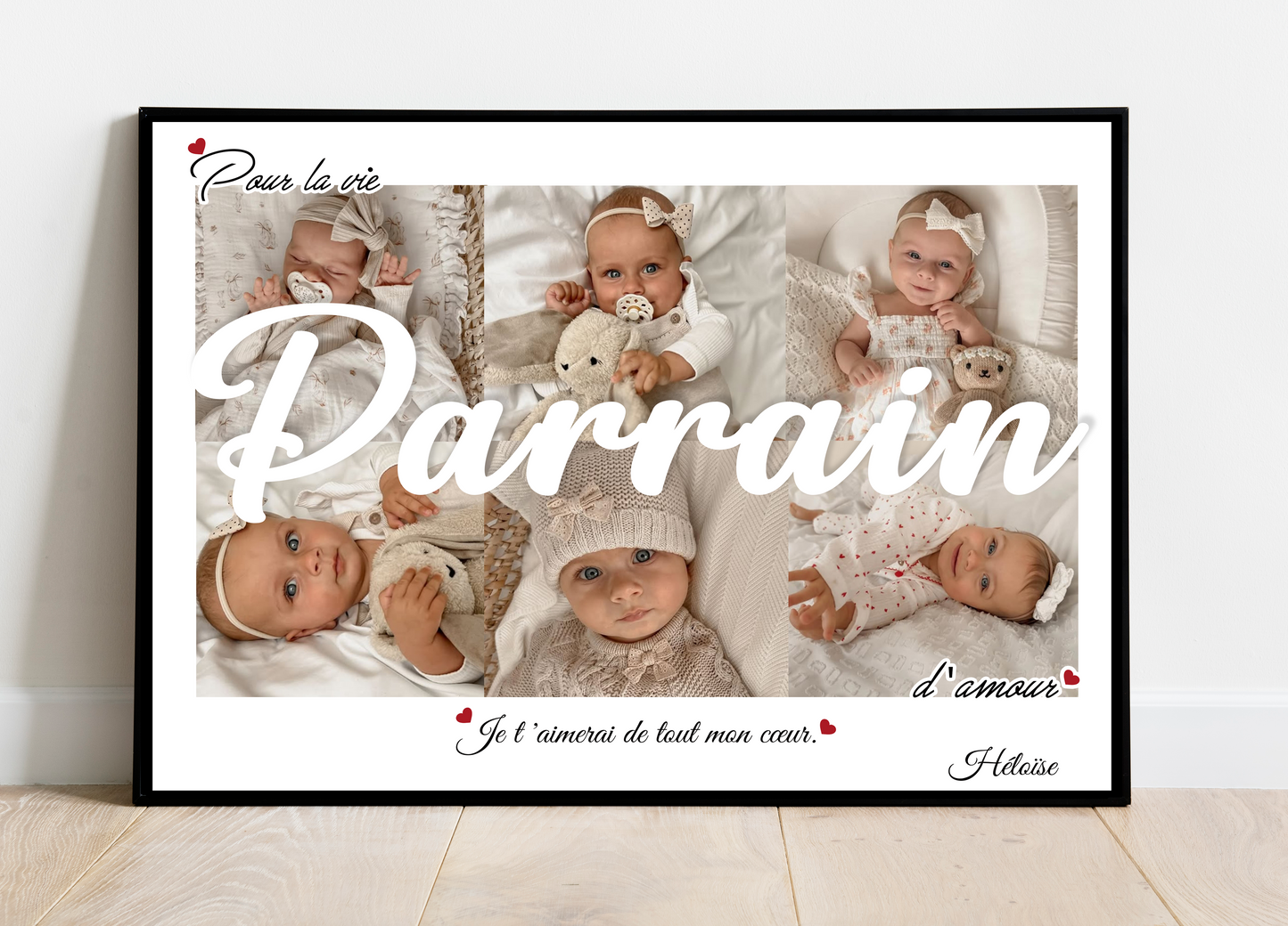 Affiche personnalisée -  PARRAIN • Cadre personnalisé