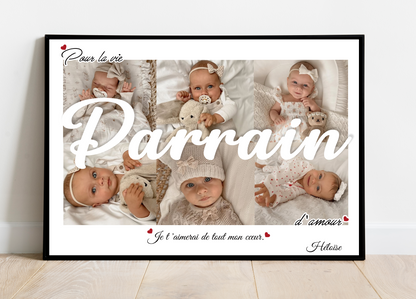 Affiche personnalisée -  PARRAIN • Cadre personnalisé