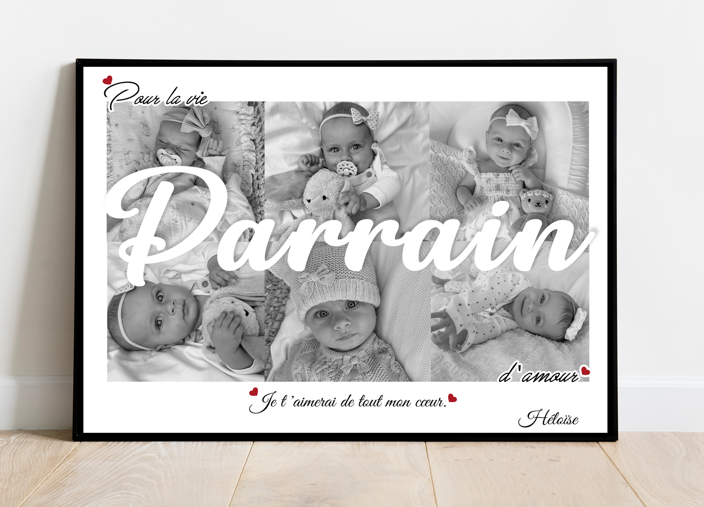 Affiche personnalisée -  PARRAIN • Cadre personnalisé