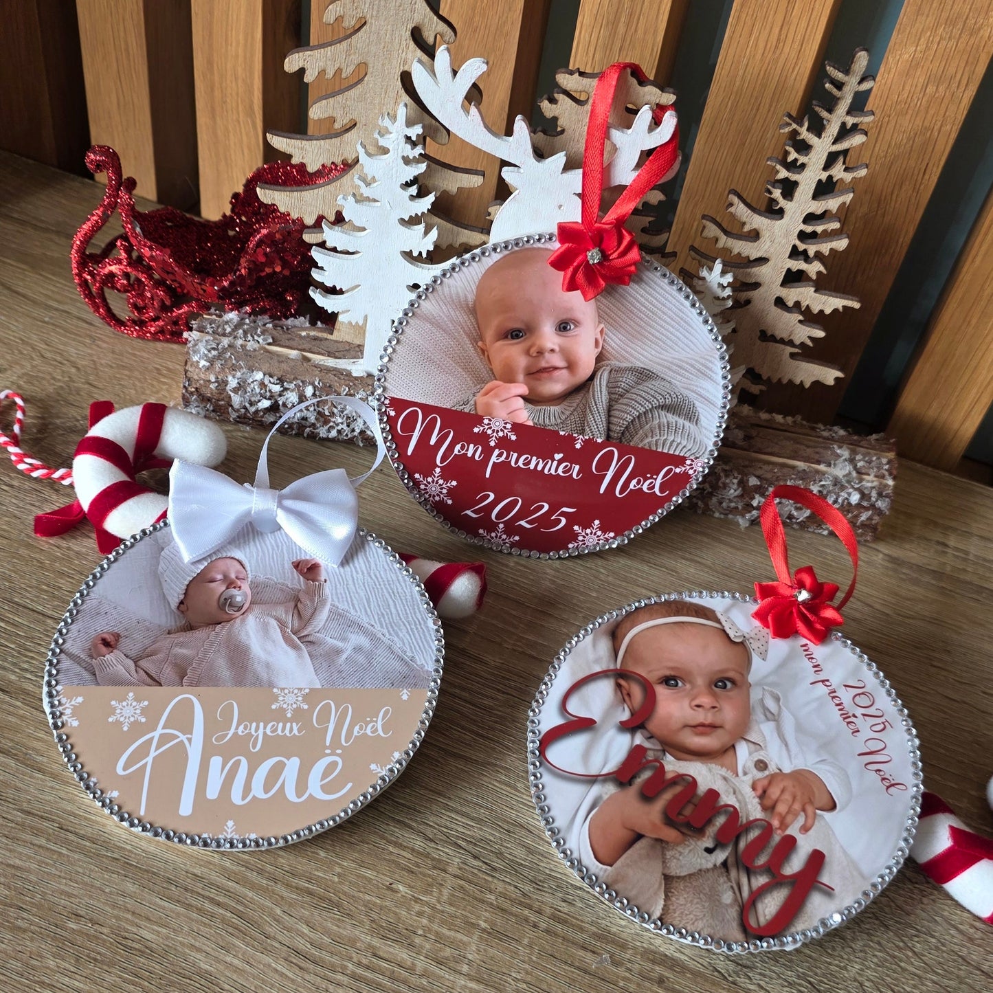 Suspension boule de Noël avec photo