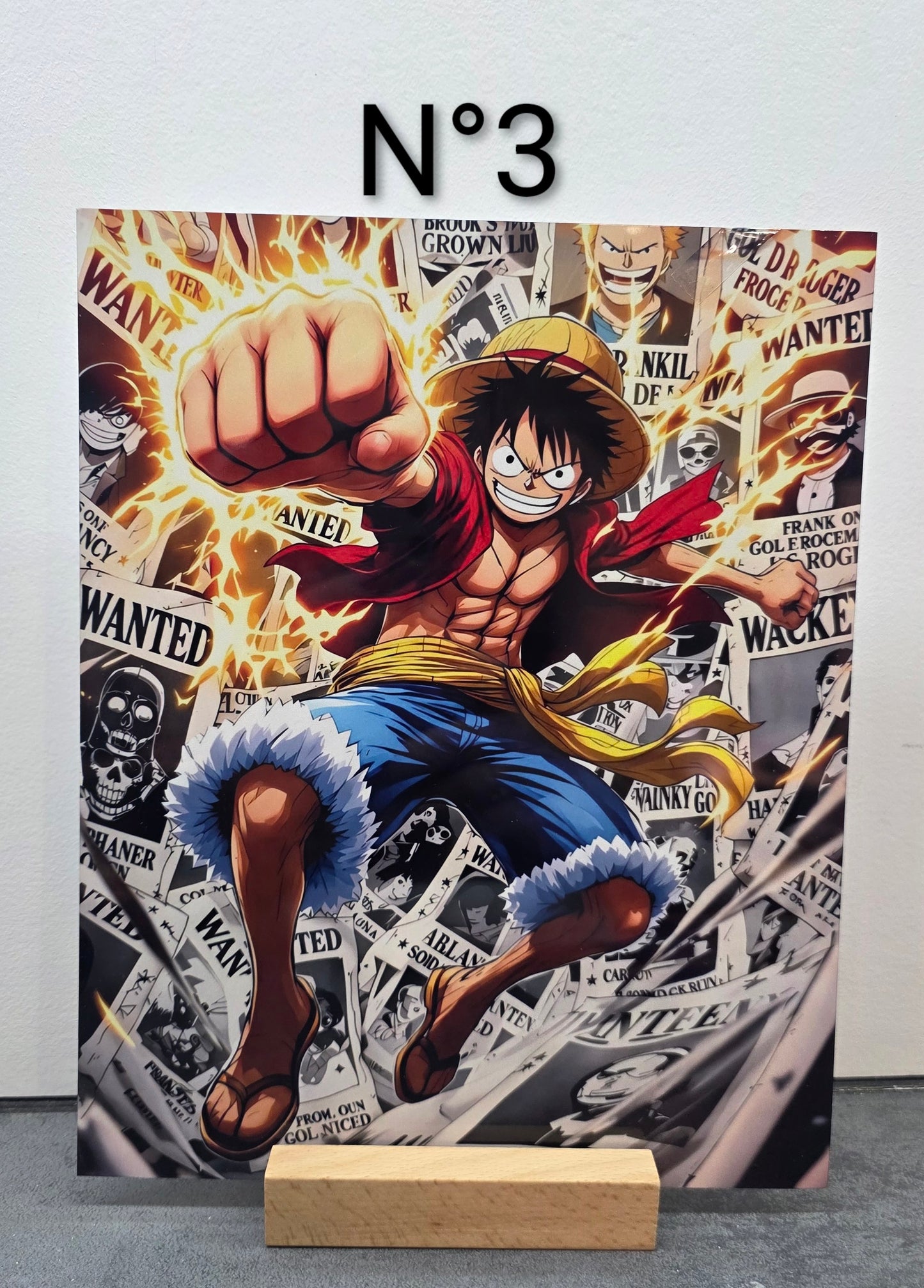 Plaque Métal Manga - Stitch - Pokémon... avec support en bois