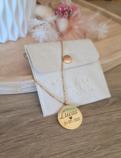 Collier médaillon personnalisé  • Acier Inoxydable
