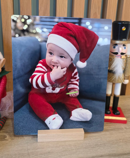 Plaque Métal Personnalisée avec support en bois