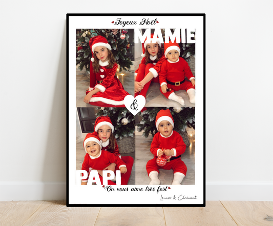 Affiche Joyeux Noël Mamie & Papi