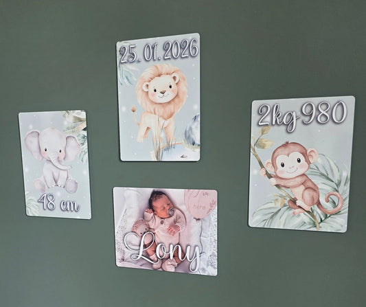 Plaques de naissance personnalisés ( Lot de 4 )