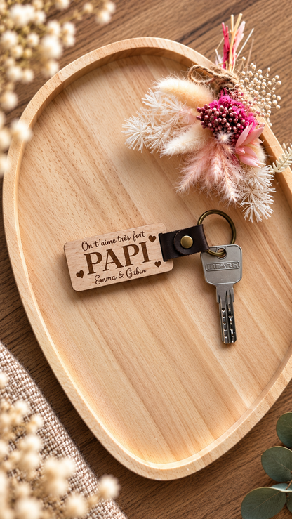 Porte-clef en Bois •  personnalisé