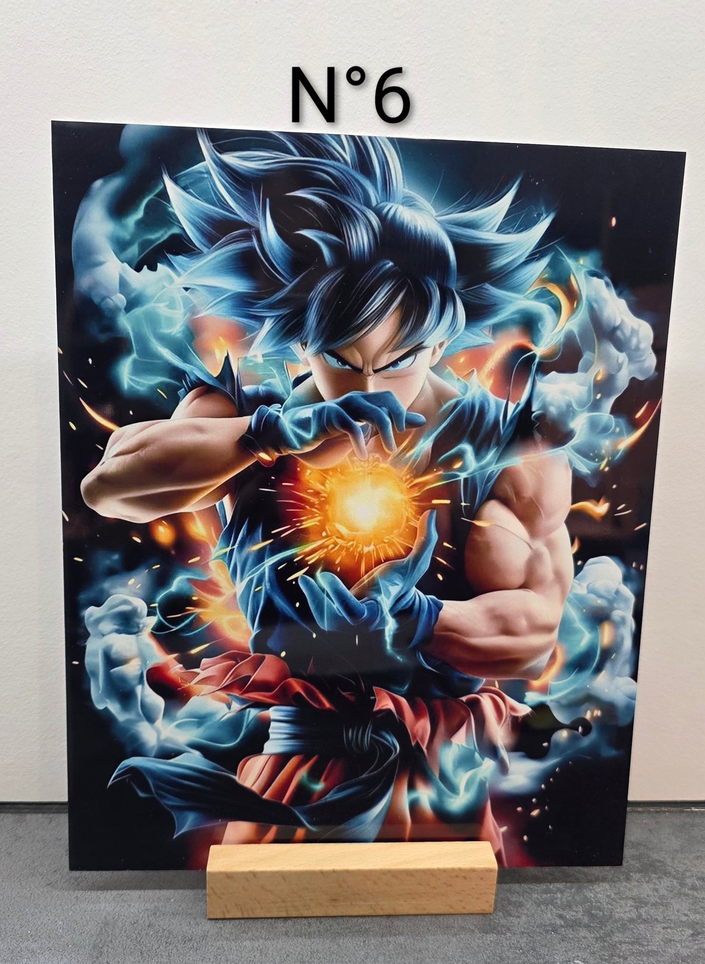 Plaque Métal Manga - Stitch - Pokémon... avec support en bois