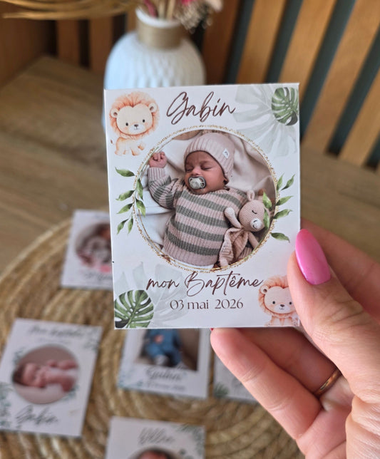 Magnet Faire Part Lion - Baptême ou autre