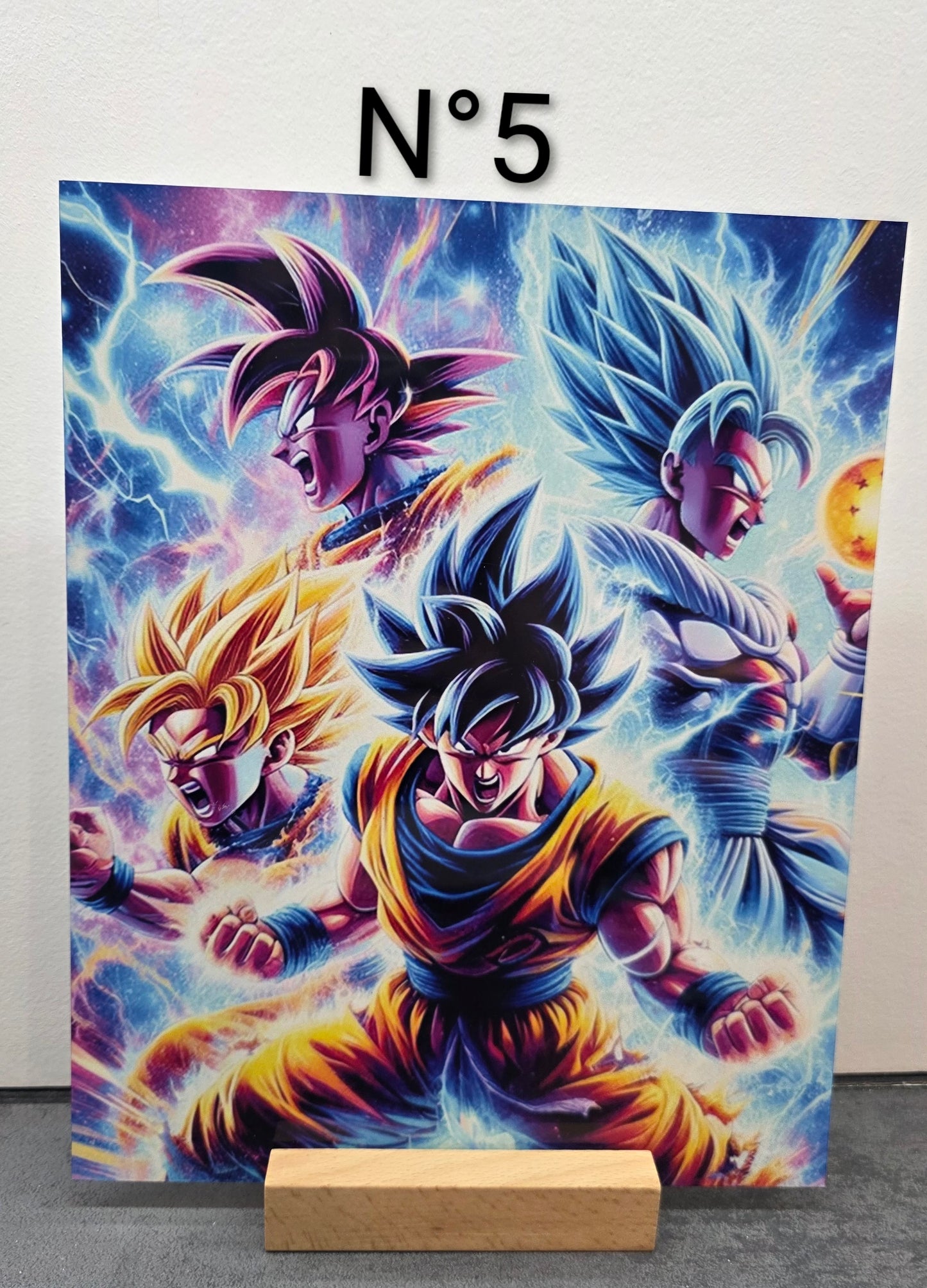 Plaque Métal Manga - Stitch - Pokémon... avec support en bois