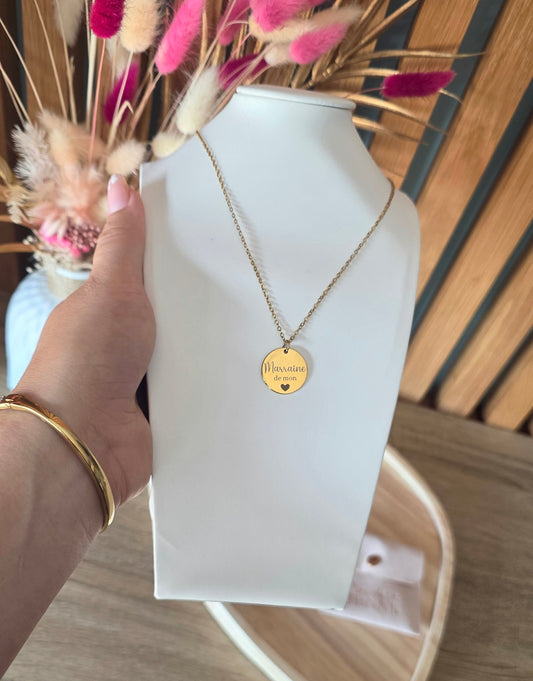 Collier médaillon personnalisé •  Solene