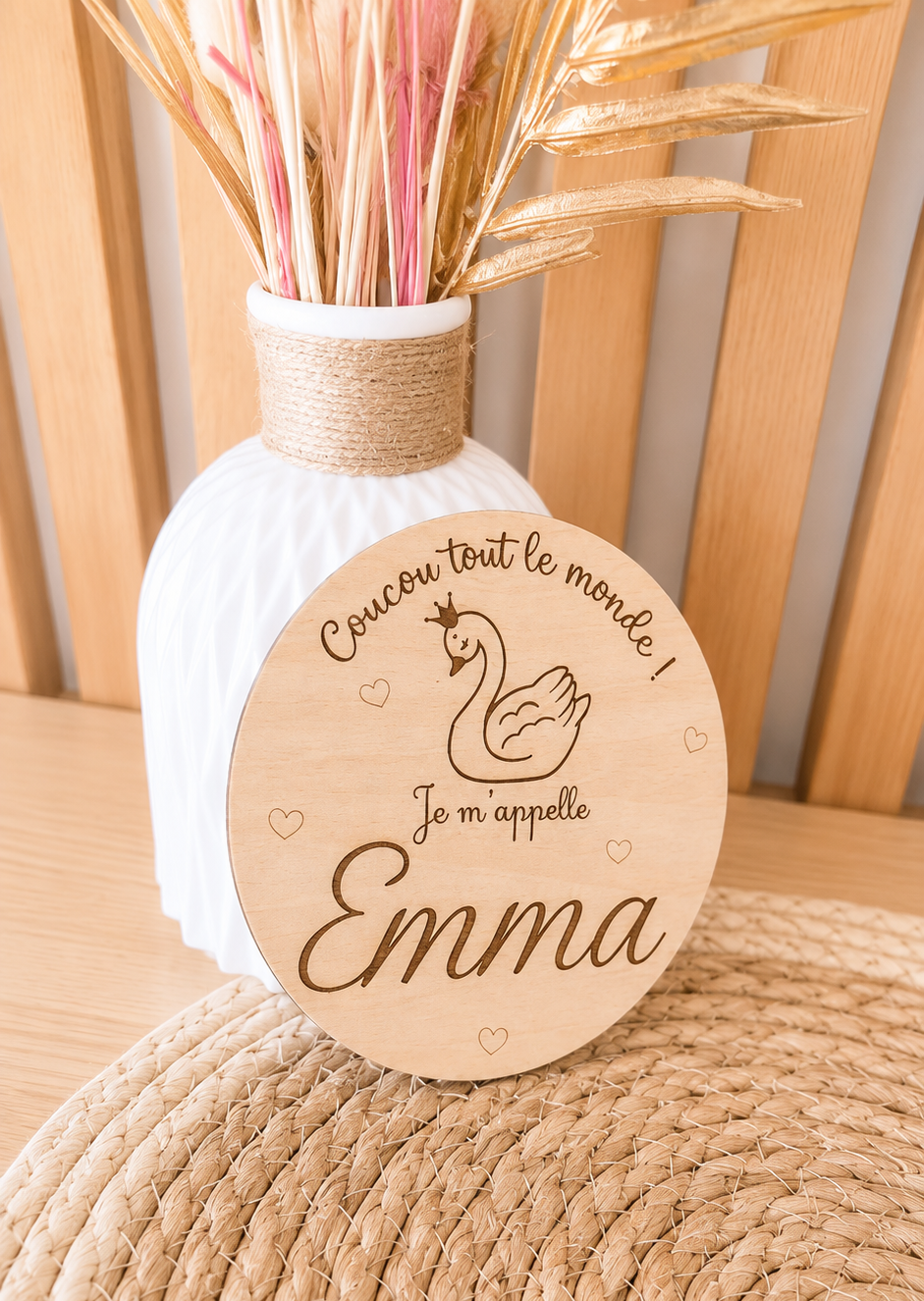 Plaque annonce naissance - prénom bébé