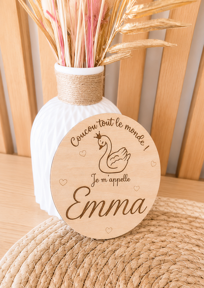 Plaque annonce naissance - prénom bébé