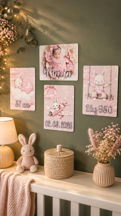 Plaques de naissance personnalisés ( Lot de 4 )