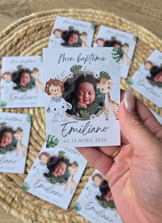 Magnet Faire Part Baptême Jungle