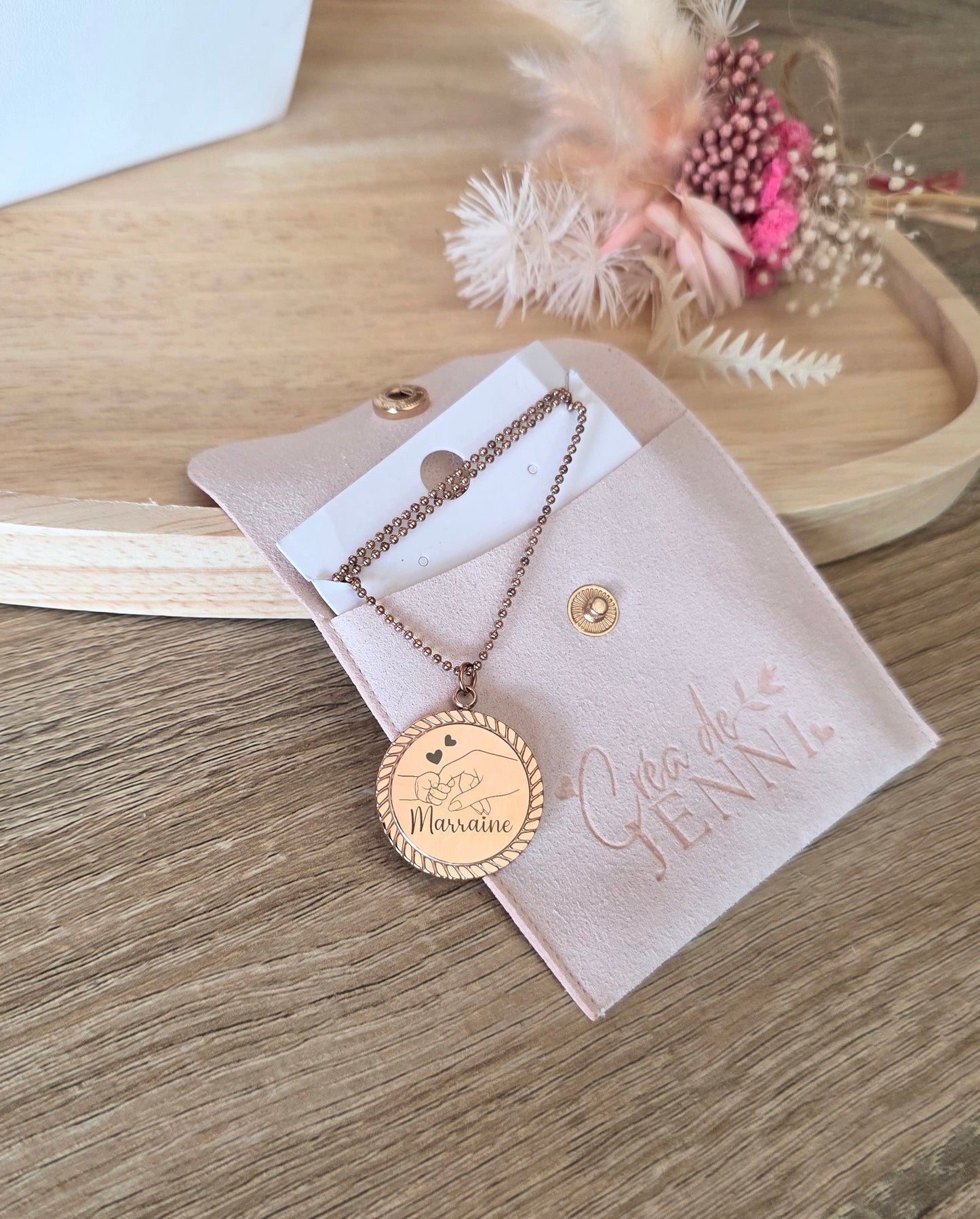 Collier médaillon personnalisé •  Lien Précieux • Acier Inoxydable