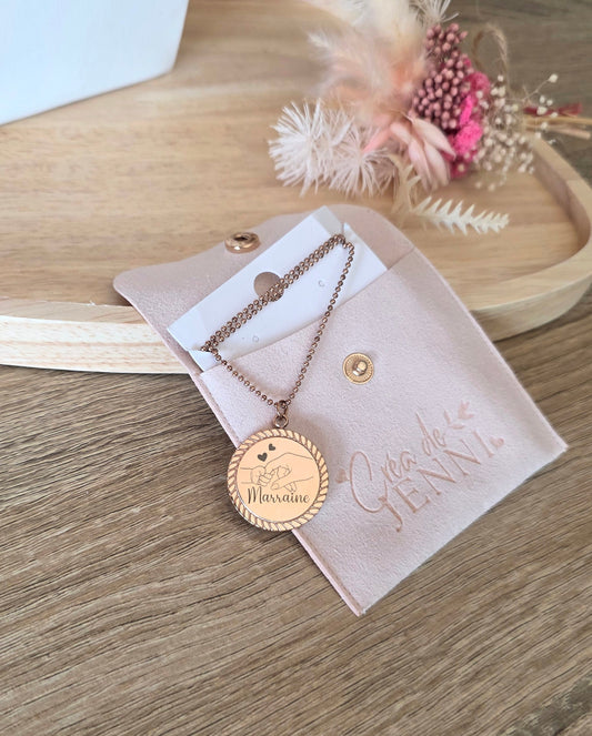 Collier médaillon personnalisé •  Lien Précieux • Acier Inoxydable
