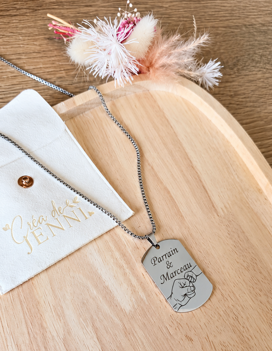 Collier Plaque personnalisé  • Acier TITANE