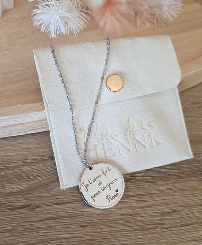 Collier médaillon personnalisé  • Acier Inoxydable