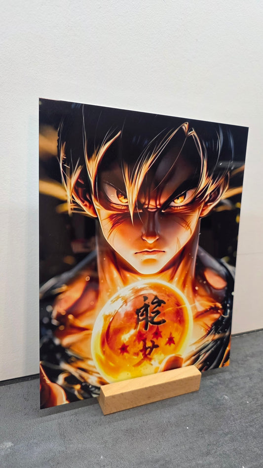 Plaque Métal Manga - Stitch - Pokémon... avec support en bois