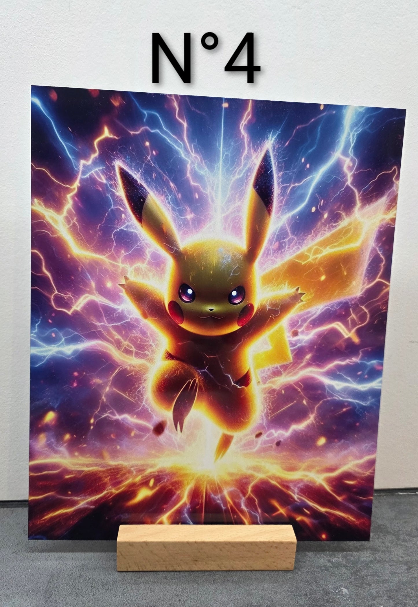 Plaque Métal Manga - Stitch - Pokémon... avec support en bois