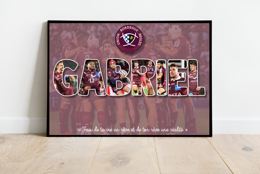 Affiche Rugby  ( équipe & joueur(s) de votre choix )